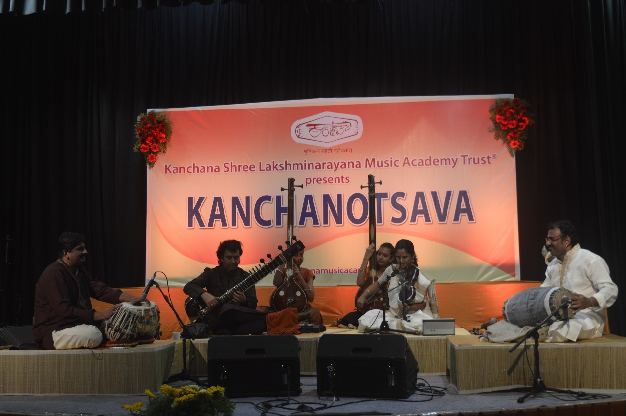 Kanchanothsava 2015 - Ustad Rafique khan - Sitar, Akkarai Subbalakshmi - Violin, Jayachandra rao - Mridangam, Karthik N krishna -Tabla